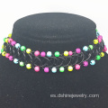 Mujeres moda collar Multi indio perlas gargantilla Tattoo